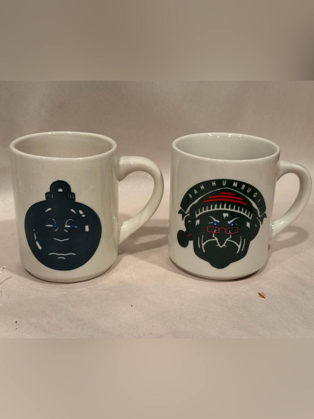 Pair Of Vintage Denny’s Christmas Xmas Magic Color Coffee Mug Cup Color Changing